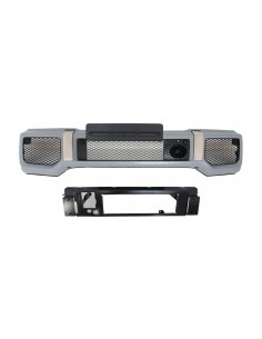 Paraurti anteriore w/ parafango razzi passaruota e griglia anteriore Cromo nero per Mercedes G-Class W463 (1989-18) G65 Design 2
