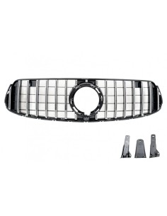 Griglia centrale anteriore per Mercedes GLC X253 C253 Facelift (-up) GTR Panamericana Design Nero Cromo