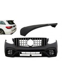 Paraurti anteriore w/ spoiler del tetto posteriore per Mercedes GLC X253 SUV (15-19) GLC 63 Design