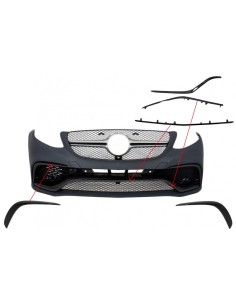 Spoiler anteriore Splitter Flaps Flics per Mercedes GLE Coupe C292 (15-18) Piano Nero 2