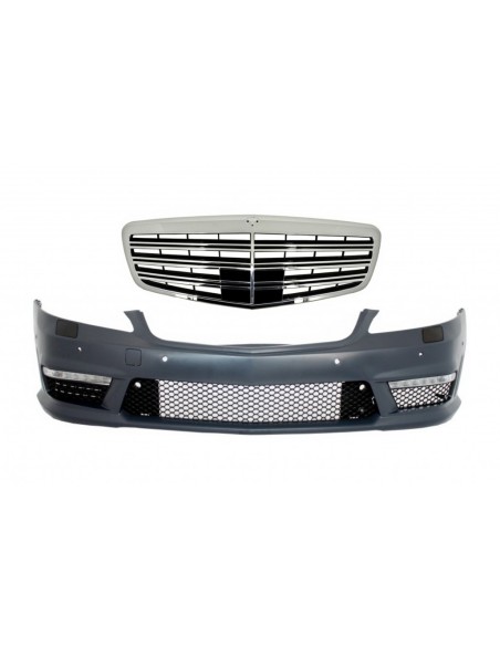 Paraurti anteriore w/ griglia centrale per Mercedes S-Class W221 (05-12) S63 S65 Design