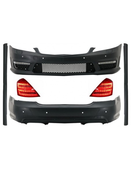 Corredo per Mercedes Benz W221 S-Class 05-11 con design S63 S65 A-Design e scarico nero edizione SWB