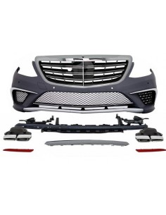 Kit per Mercedes S-Class W222 Sport Line Package (13-06.17) S63 Design w/ Griglia centrale Cromo