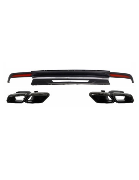 Diffusore posteriore nero scarico per Mercedes S-Class W222 Sport Line Package (13-06.17)