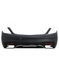 Paraurti posteriore w/ Diffusore e silenziatore di scarico Suggerimenti Nero Smeraldo per Mercedes S-Class W222 2