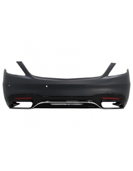 Paraurti posteriore w/ Diffusore e silenziatore di scarico Suggerimenti Nero Smeraldo per Mercedes S-Class W222