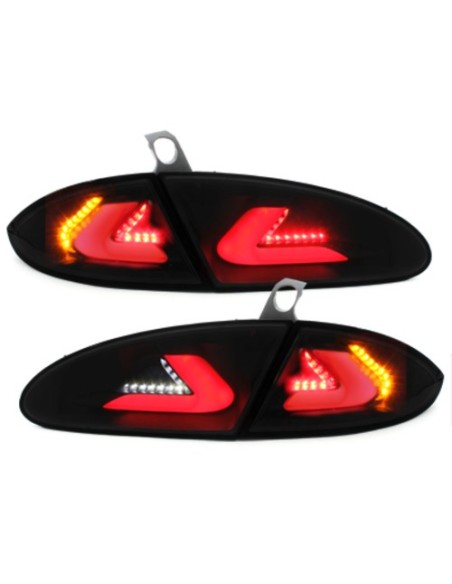 carDNA Fanali posteriori LIGHTBAR per sedile Leon (05-09) 1P Black Smoke