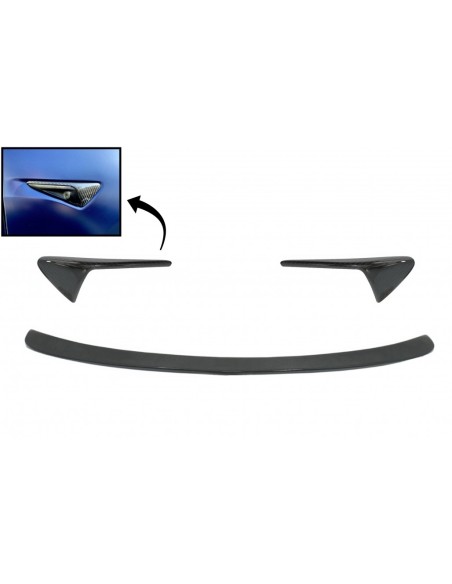 Trunk Spoiler w/ Turn Signal Covers Marcatori laterali per Tesla Modello S (10.16-up) Real Carbon