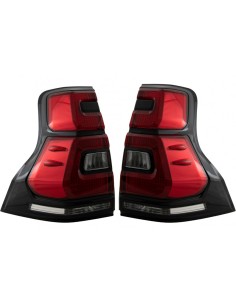 Fanali posteriori LED per Toyota Land Cruiser FJ150 Prado (10-18) Barra chiara rossa (18+) Design 2