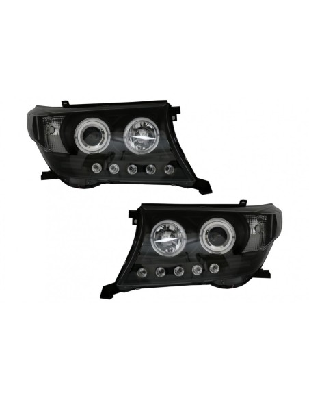 LED DRL fari per Toyota Land Cruiser FJ0 (08-12) Aggiornamento a Facelift 12 Modello Nero