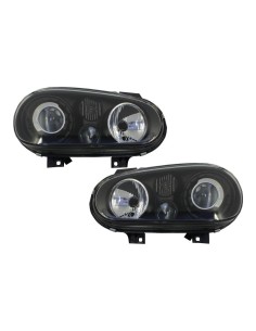 Paraurti anteriore w/ Griglia e fari neri per VW Golf IV 4 MK4 (10.1997-09.03) R32 Look 2
