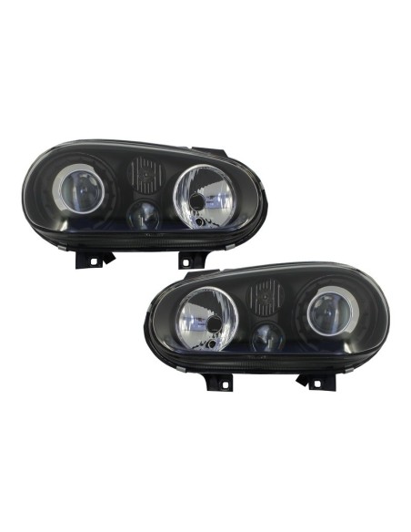 Paraurti anteriore w/ Griglia e fari neri per VW Golf IV 4 MK4 (10.1997-09.03) R32 Look