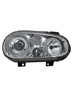Angel Eyes Fari Dual Halo Cerchi per VW Golf IV 4 Cabriolet Hatchback Variante (09.1997-09.03) Cromo LHD o RHD 2