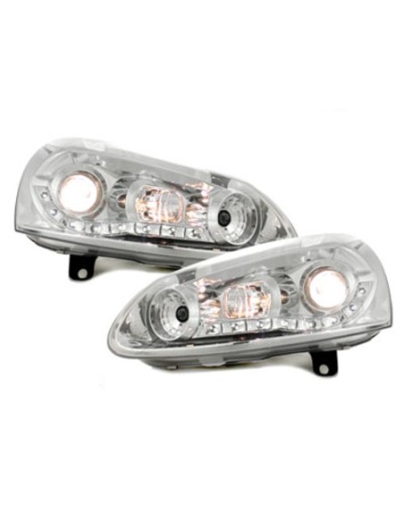 DAYLINE LED DRL Fari per VW Golf V (03-09) per VW Jetta (05-11) Cromo