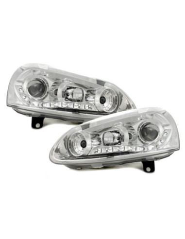 DAYLINE LED DRL Fari per VW Golf V (03-09) per VW Jetta (05-11) Cromo