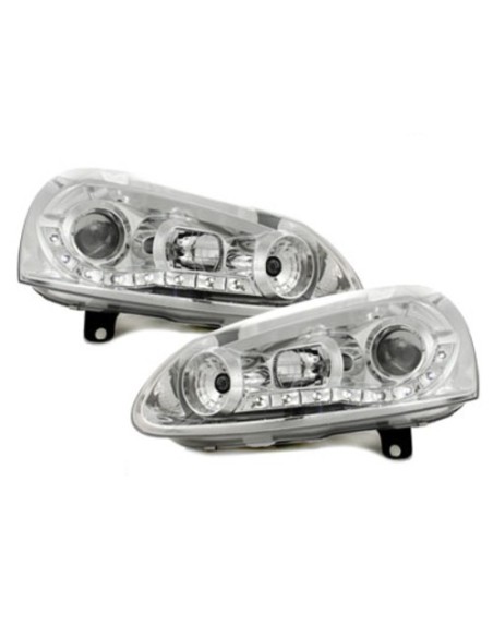 DAYLINE LED DRL Fari per VW Golf V (03-09) per VW Jetta (05-11) Cromo