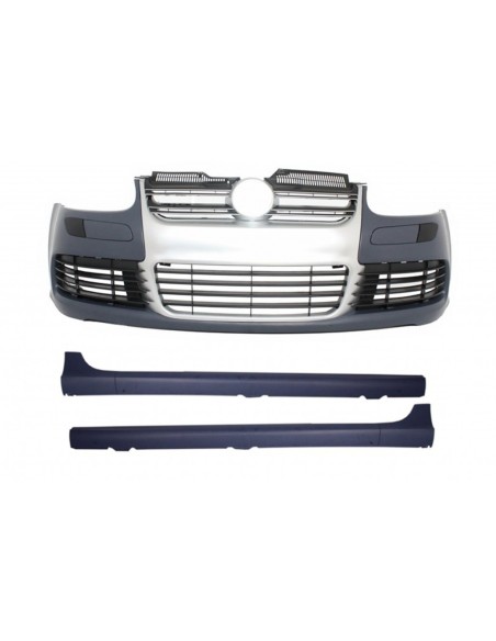 Paraurti anteriore w/ laterali gonne per VW Golf V 5 (03-07) spazzolato alluminio R32 Look