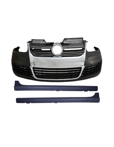 Paraurti anteriore per VW Golf V 5 (03-07) Laterali Gonne R32 Look Chrome Grill