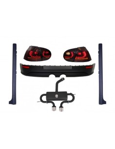 Sistema di scarico completo di estensione del paraurti posteriore VW Golf V 03-08 w/LED e le gonne laterali