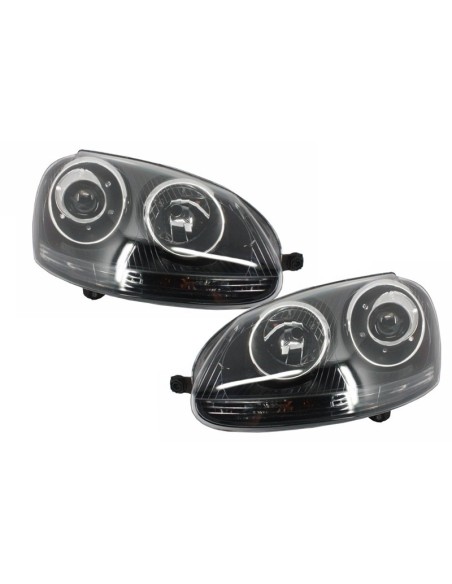 Paraurti anteriore w/ fari per VW Golf V 5 (03-07) Jetta (05-10) R32 Look spazzolato alluminio Look griglia