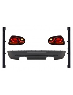 Paraurti posteriore estensione doppia uscita w/ fanale posteriore LED fumo nero e gonne laterali VW Golf 5 V (03-07) (120)