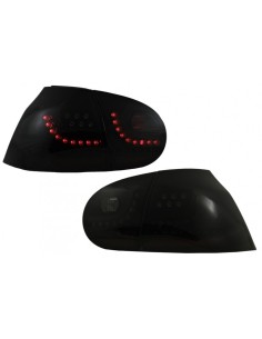 Luci sequenziali dinamiche nere fumo LED fanali posteriori w/ estensione paraurti posteriore e gonne laterali VW Golf 5 (04-07) 2