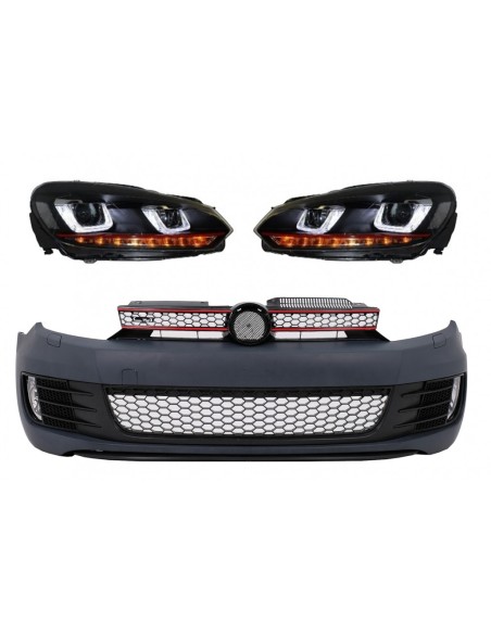 Paraurti anteriore w/ fari LED Dynamic Turning Light per VW Golf VI 6 (08-13) GTI Look
