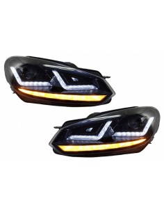 Griglia anteriore per VW Golf VI (08-12) w/ Osram Xenon Fari LED Luci di svolta sequenziale R Design 2