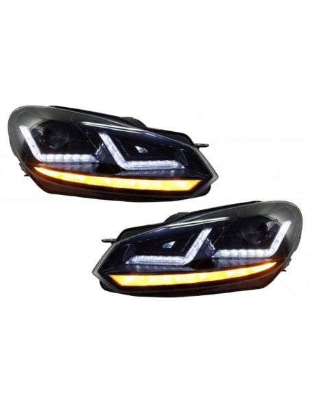 Griglia anteriore per VW Golf VI (08-12) w/ Osram Xenon Fari LED Luci di svolta sequenziale R Design
