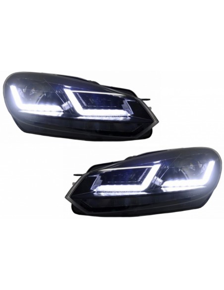 Griglia anteriore per VW Golf VI (08-12) w/ Osram Xenon Fari LED Luci di svolta sequenziale R Design