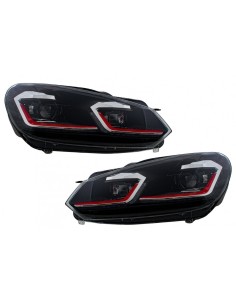 Fari a LED per VW Golf 6 VI (08-13) w/ Facelift G7.5 GTI Look Red Flowing Luci di svolta sequenziali LHD