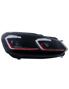Fari a LED per VW Golf 6 VI (08-13) w/ Facelift G7.5 GTI Look Red Flowing Luci di svolta sequenziali LHD 2