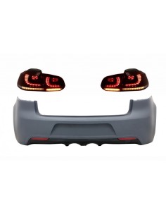Paraurti posteriore w/ fanali posteriori LED completo per VW Golf VI (08-13) R Design Luce di svolta sequenziale