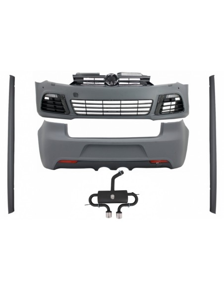 Kit per VW Golf VI 6 MK6 (08-13) R Design w/ laterali gonne e sistema di scarico Catback Complet