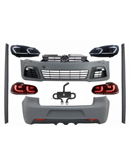 Kit per VW Golf VI 6 MK6 (08-13) R Design w/ sistema di scarico Catback