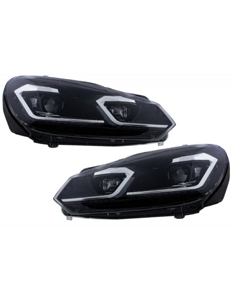 Fari a LED e fanali posteriori per VW Golf 6 VI (08-13) w/ Facelift G7.5 Look Silver Flowing Luci di svolta sequenziali LHD