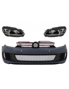 Paraurti anteriore w/ RHD fari LED DRL che scorre luce di svolta Chrome per VW Golf VI 6 (08-13) GTI U Design