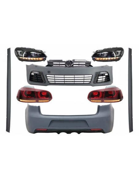 Kit completo per VW Golf VI 6 MK6 (08-13) R Design w/ Fari e luci posteriori Dynamic Turning Light