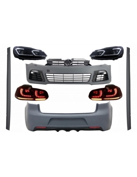 Kit completo per VW Golf VI 6 MK6 (08-13) R Design w/ Fari LED e luci posteriori Dynamic Turning Light