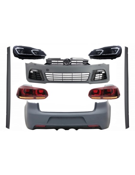 Kit completo per VW Golf VI 6 MK6 (08-13) R Design w/ Fari LED e luci posteriori Dynamic Turning Light