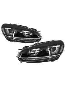 Fari RHD Chrome w/ Fanali posteriori Full LED per VW Golf 6 VI (08-13) LED Flowing Turning Light R U-Design 2