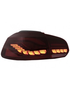 Fanali posteriori Full LED per VW Golf 6 VI (08-13) Fumo rosso w/ Luci di svolta dinamiche sequenziali 2