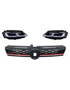 Calandra centrale Badgeless per VW Golf 7.5 VII Facelift (17-up) w/ LED Fari Luci di svolta dinamiche sequenziali
