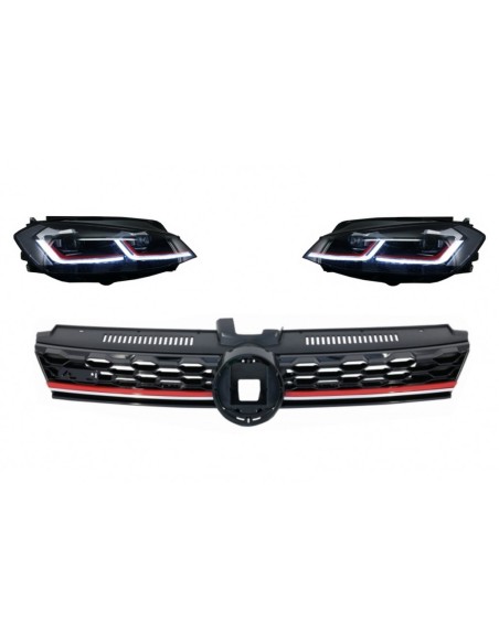 Calandra centrale Badgeless per VW Golf 7.5 VII Facelift (17-up) w/ LED Fari Luci di svolta dinamiche sequenziali