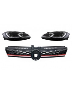 Calandra centrale Badgeless per VW Golf 7.5 VII Facelift (17-up) w/ LED Fari Luci di svolta dinamiche sequenziali