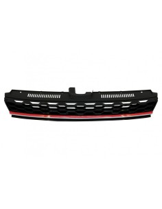Griglia centrale Badgeless per VW Golf 7.5 VII Facelift (17-up) Rosso e Cromo