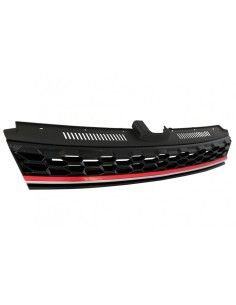 Griglia centrale Badgeless per VW Golf 7.5 VII Facelift (17-up) Rosso e Cromo 2