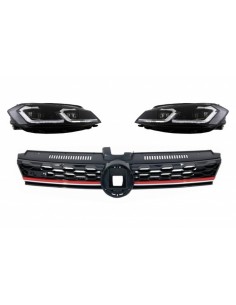 Griglia centrale Badgeless per VW Golf 7.5 VII Facelift (17-up) w/ LED Fari Bi-Xenon Luci di svolta dinamiche sequenziali