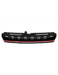 Centrale Badgeless Grille w/ LED Fari sequenziale Dynamic Turning Lights per VW Golf 7.5 VII Facelift (17-up) Rosso e Chrome 2