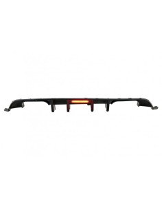Paraurti posteriore diffusore d'aria per VW Golf 7.5 (17-19)Look Piano nero w/ LED riflettore rosso